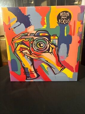 Adjust Your Focus Pop Art Camera Canvas Print - Multi-Color